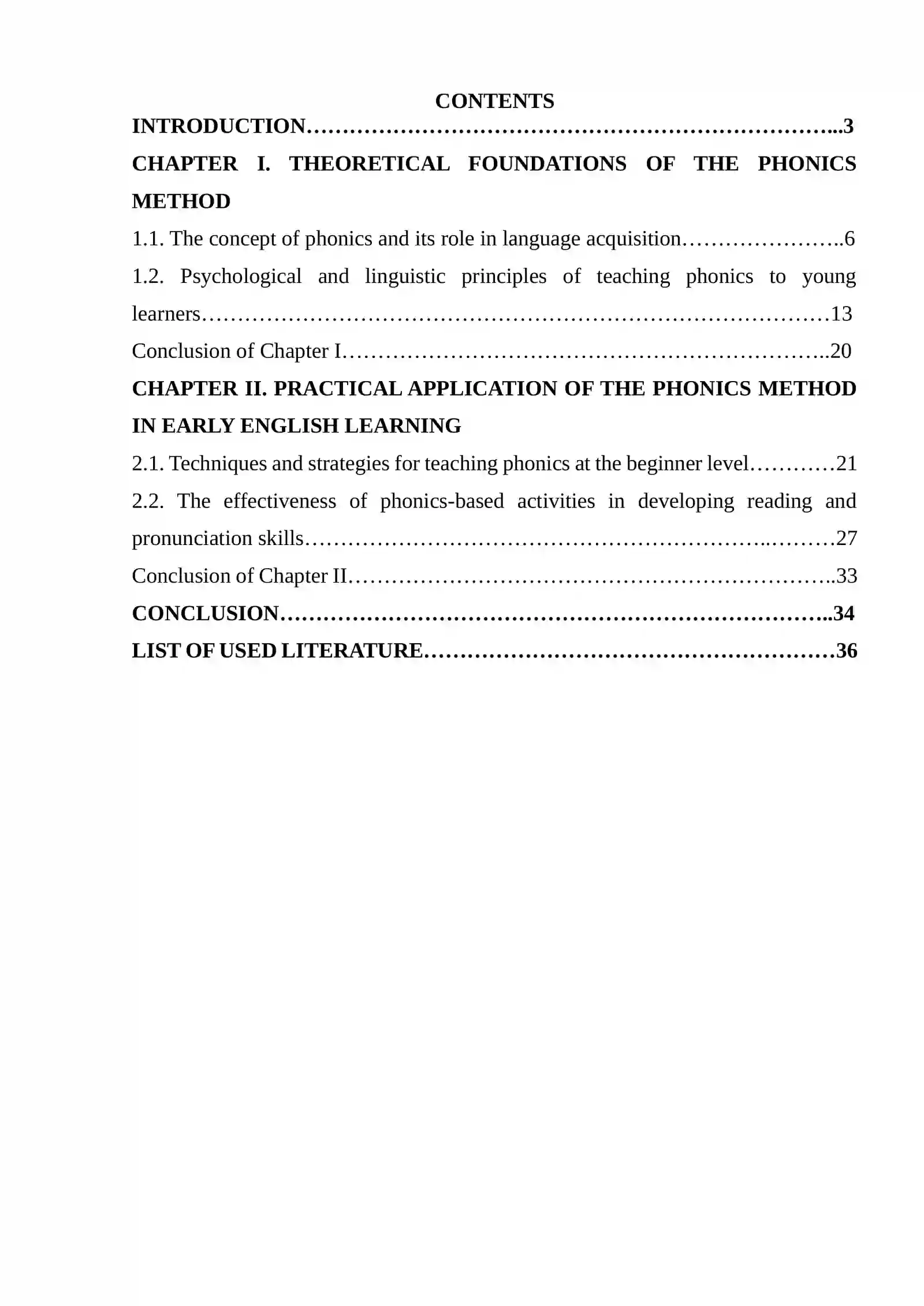 THE PHONICS METHOD AND ITS APPLICATION IN THE EARLY STAGES OF ENGLISH ...