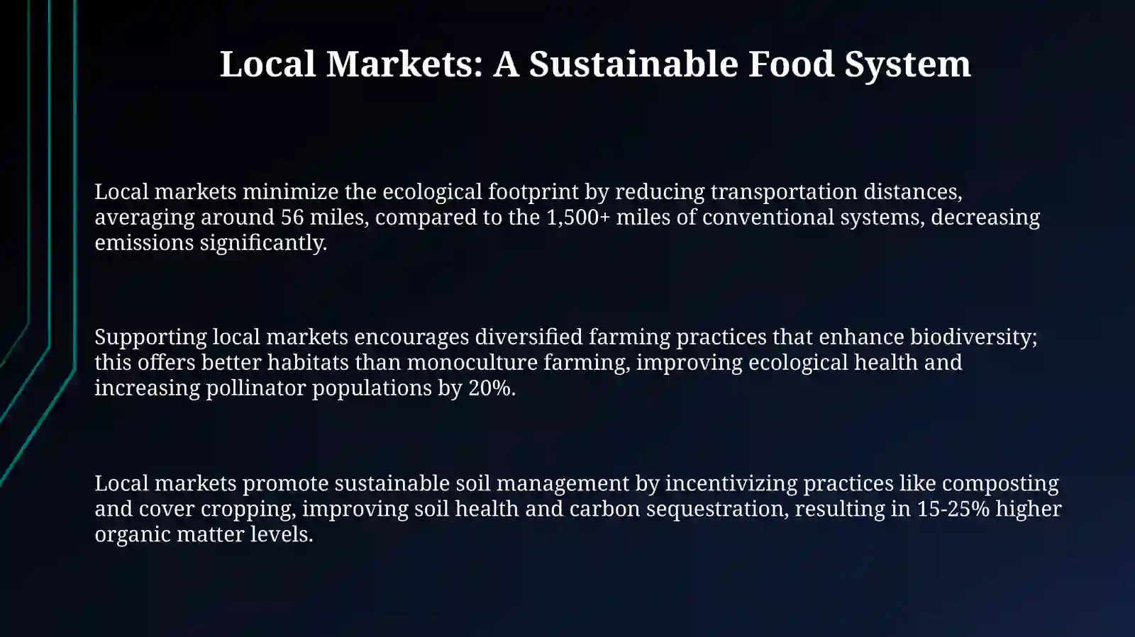 Local Markets and Ecological Issues