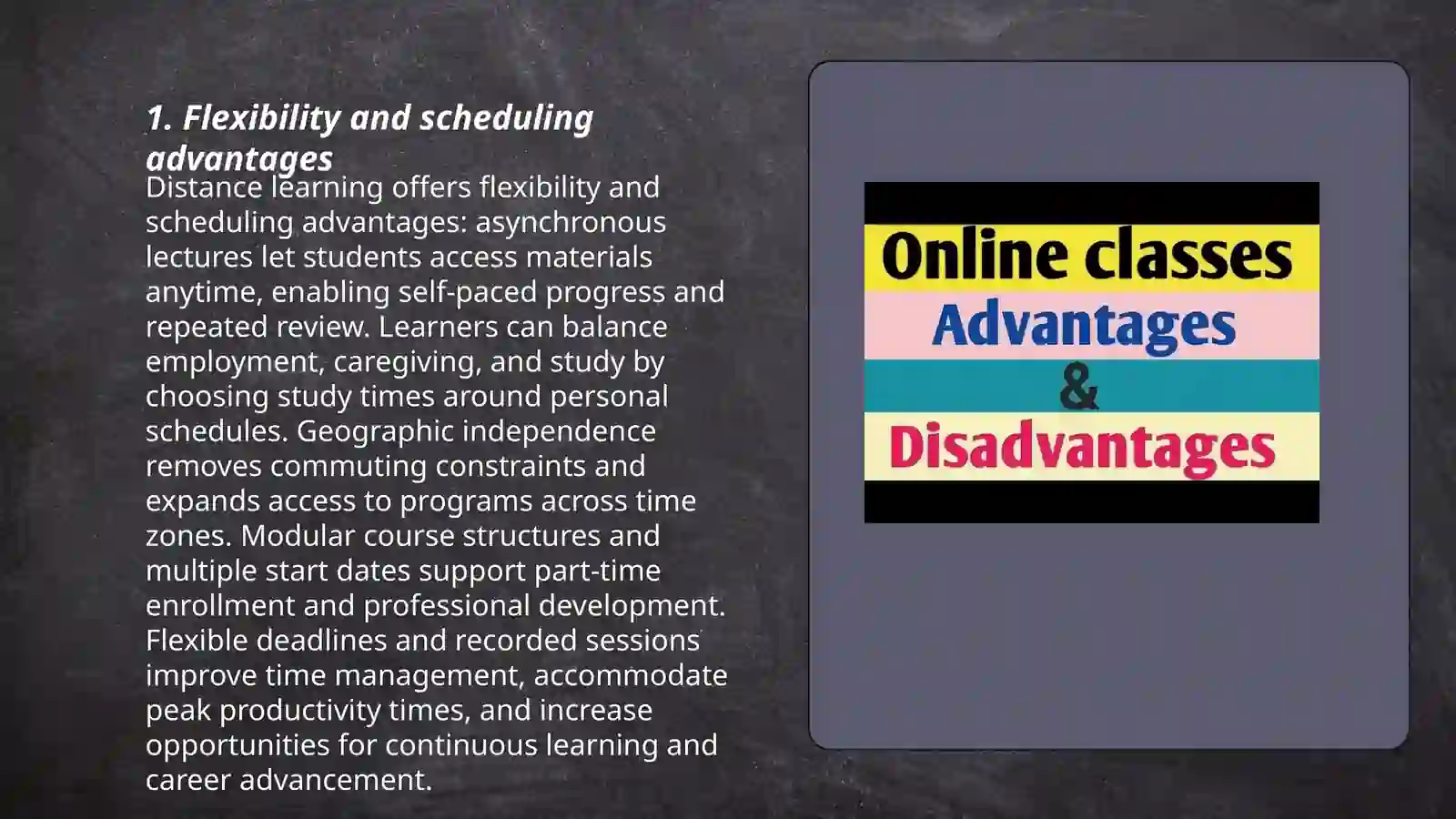 Distance learning advantages and disadvantages sides