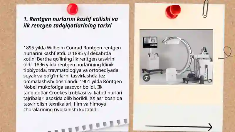 Rentgen nurlari organish tarixi