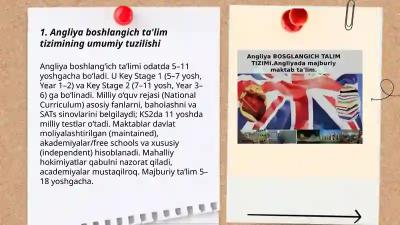 Angliya boshlangich talim tizimi