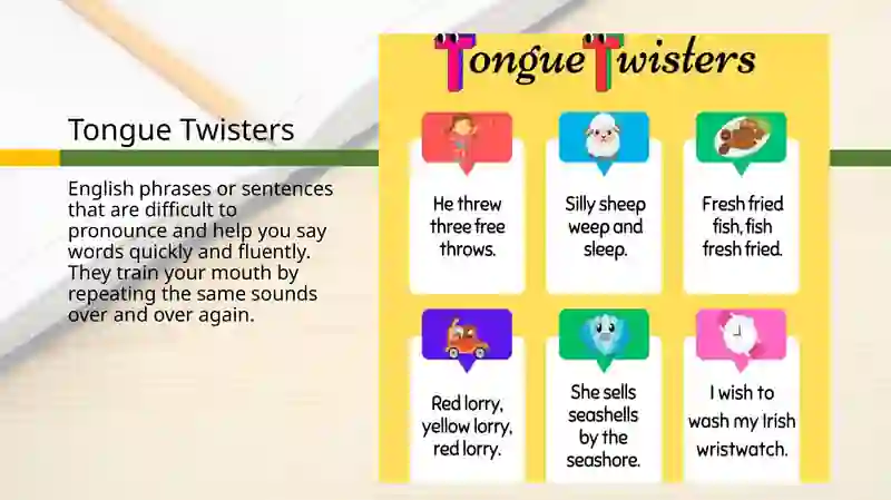 50 Tongue Twisters to improve pronunciation in English