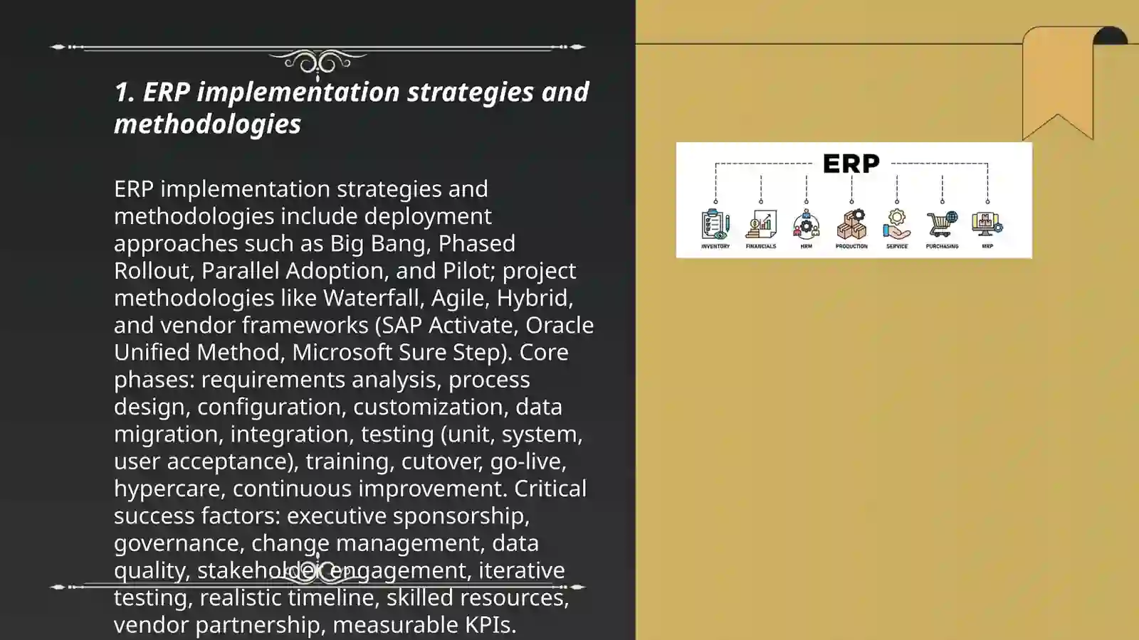 ERP implementation strategies and methodologies