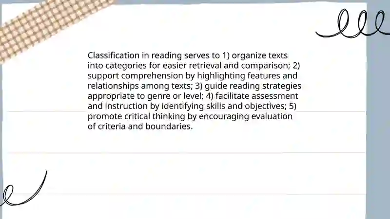 Classification in reading