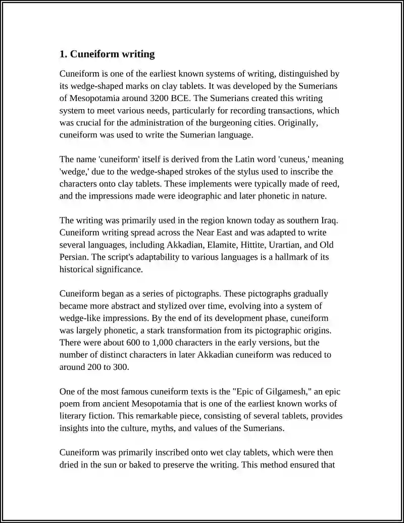HISTORICAL AND MODERN TYPES OF WRITING