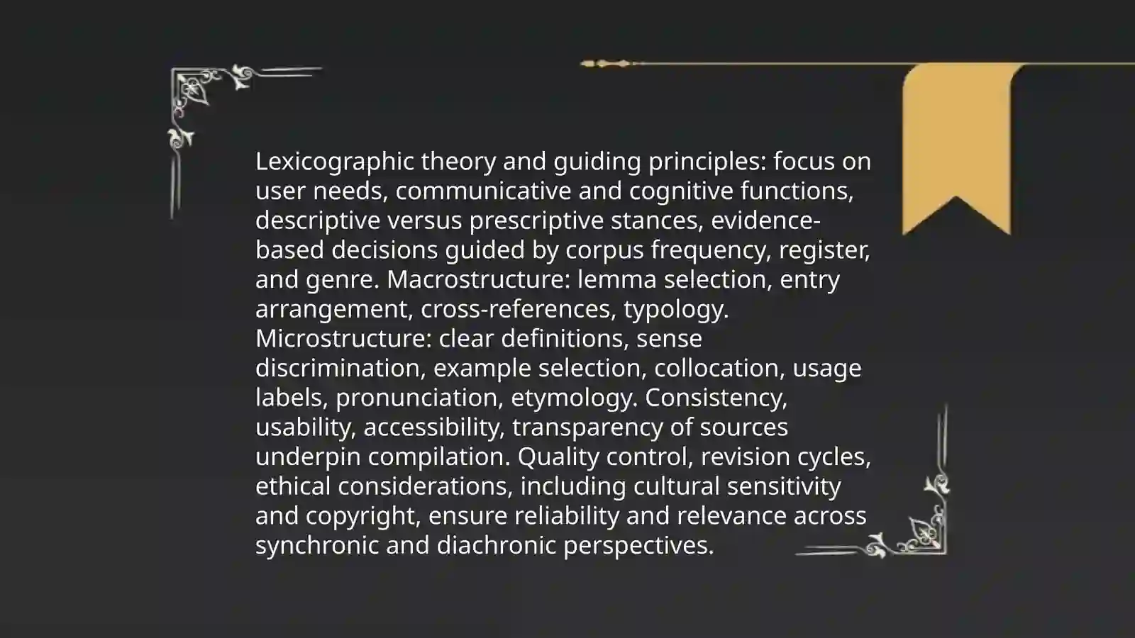 Principles of lexicographic work and compilation of dictionaries