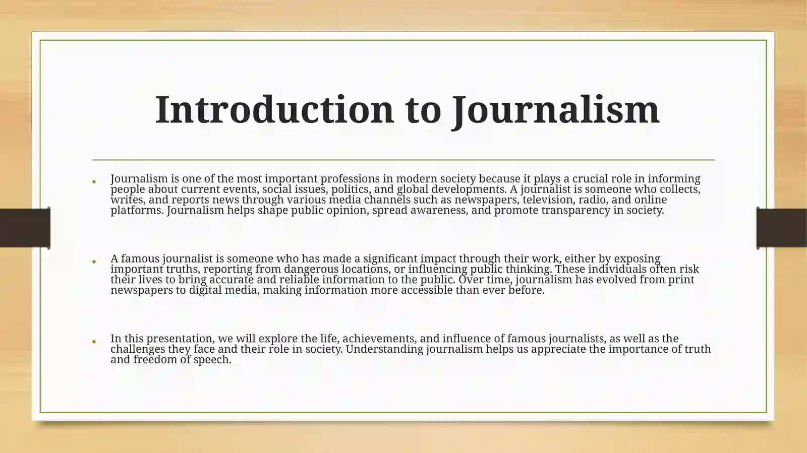 Introduction to Journalism
