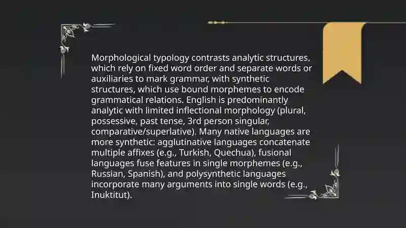 Typology of grammatical system in the English and native languages
