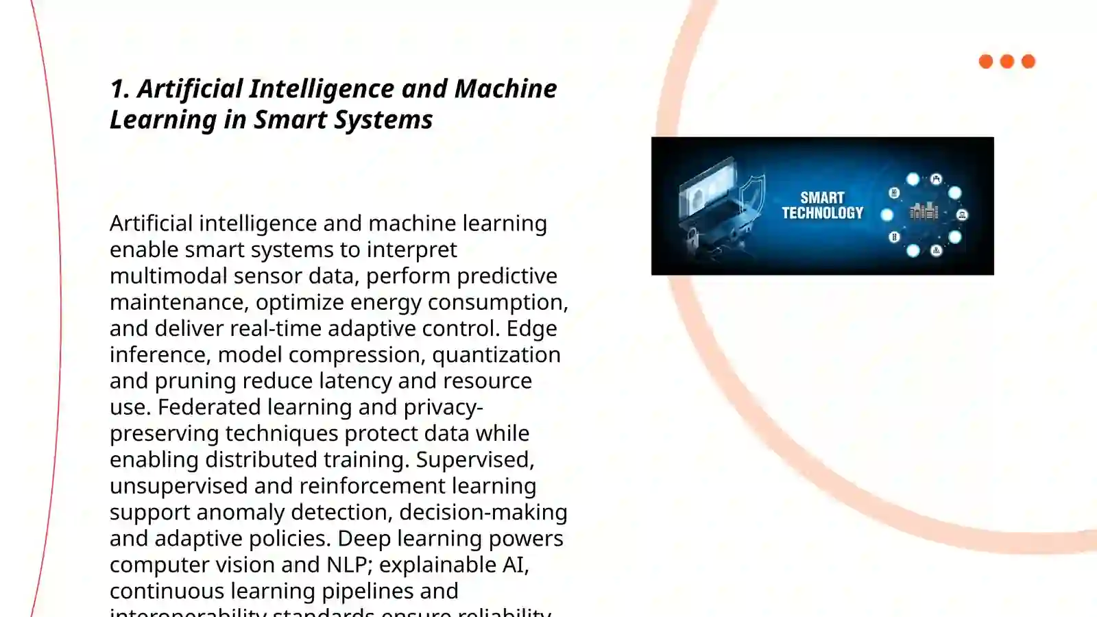 Artificial Intelligence and Machine Learning in Smart Systems