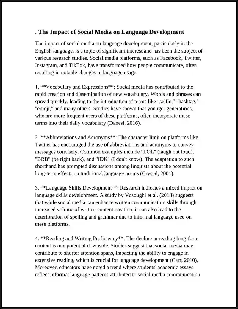 The Impact of Social Media on Language Development