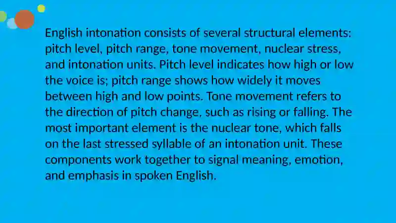 THE ROLE AND STRUCTURE OF INTONATION IN ENGLISH SPEECH