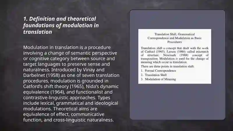 Modulation as the process of translation