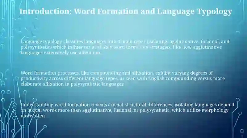 Language Typology and Word Formation