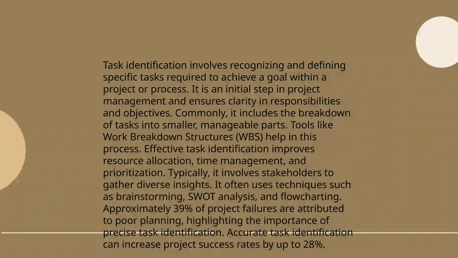 Task Identification in Project Management