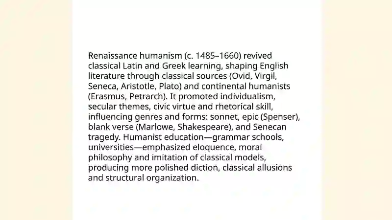 Renaissance in English literature