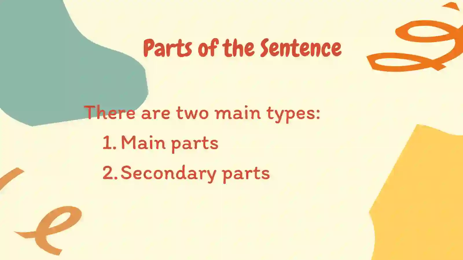 Parts of sentences