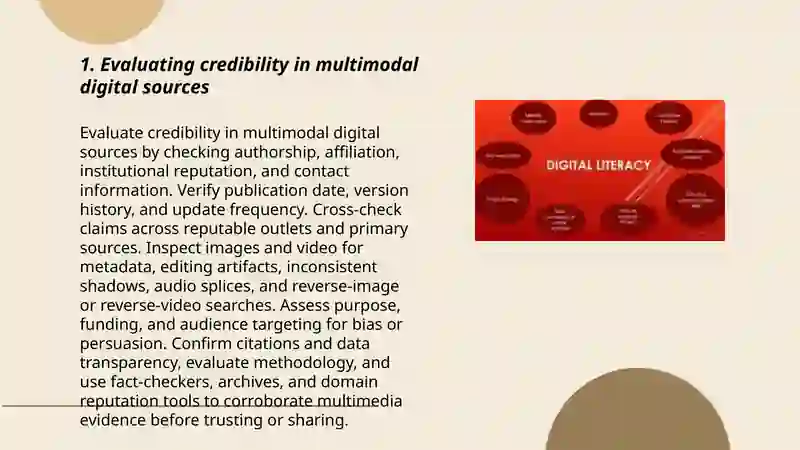 Digital literacy and multimodal sources