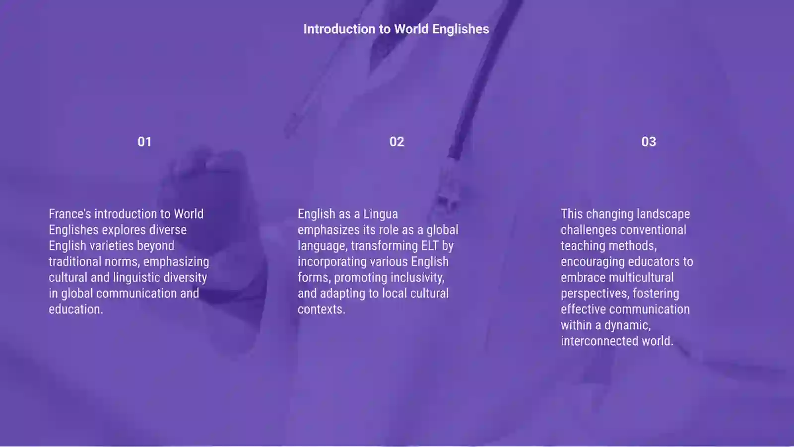 World Englishes and English as Lingua: a changing context for ELT
