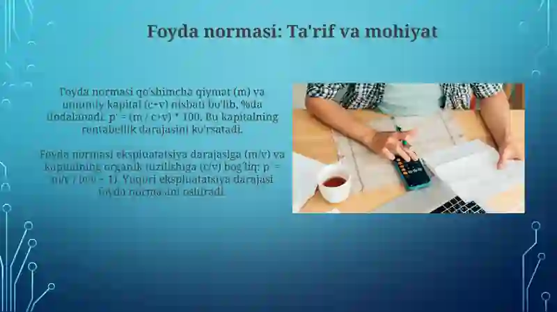 Foyda normasi va foyda massasi