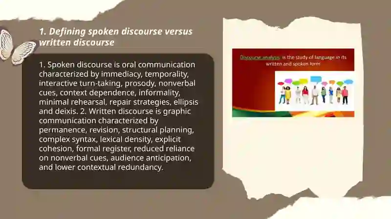 Main Differences between Spoken and Written Discourse