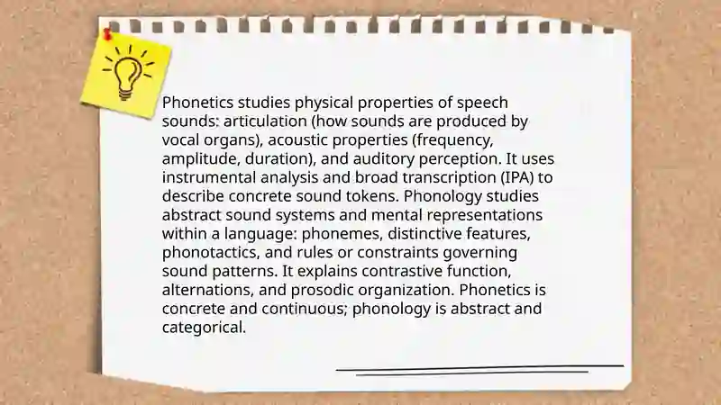 The difference between Phonetics and phonology