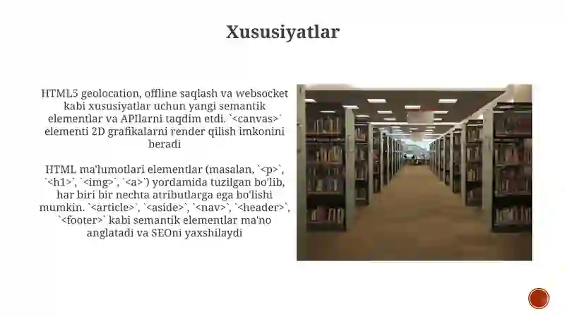 HTML haqida ma'lumot
