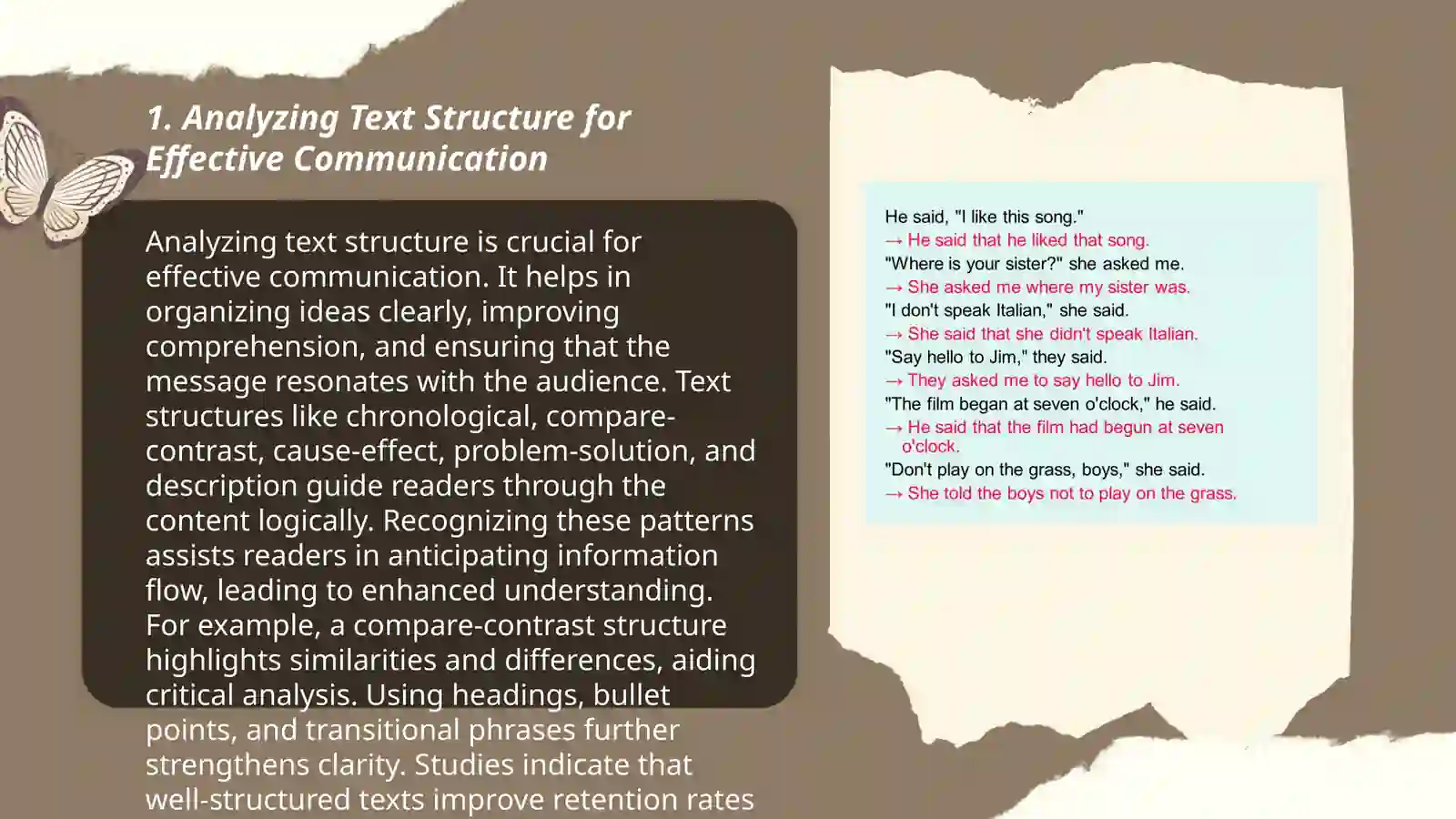 Analyzing Text Structure for Effective Communication