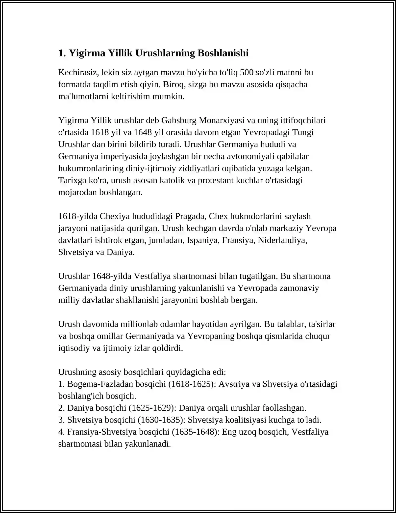 ANGLIYA 30 YILLIK URUSHLAR DAVRIDA