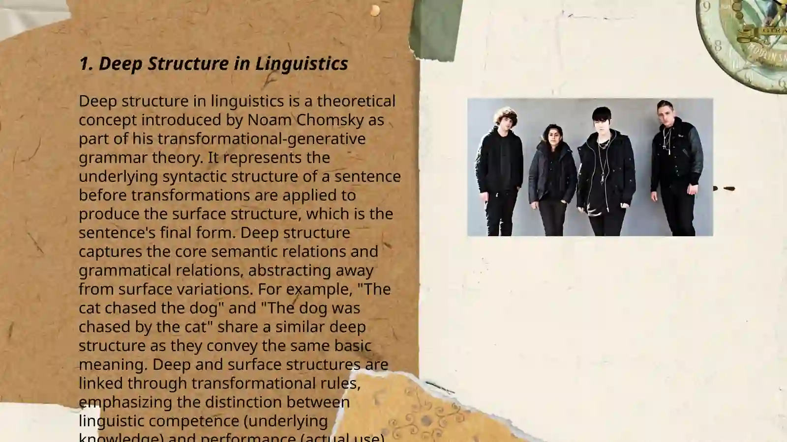 Deep and surface structure of the language
