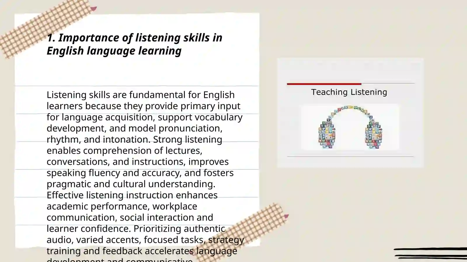 Teaching listening skills