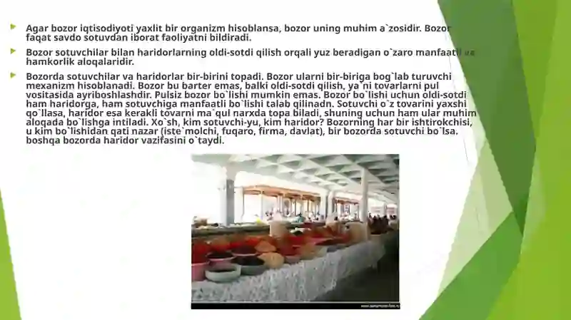 BOZOR VA UNING VAZIFASI