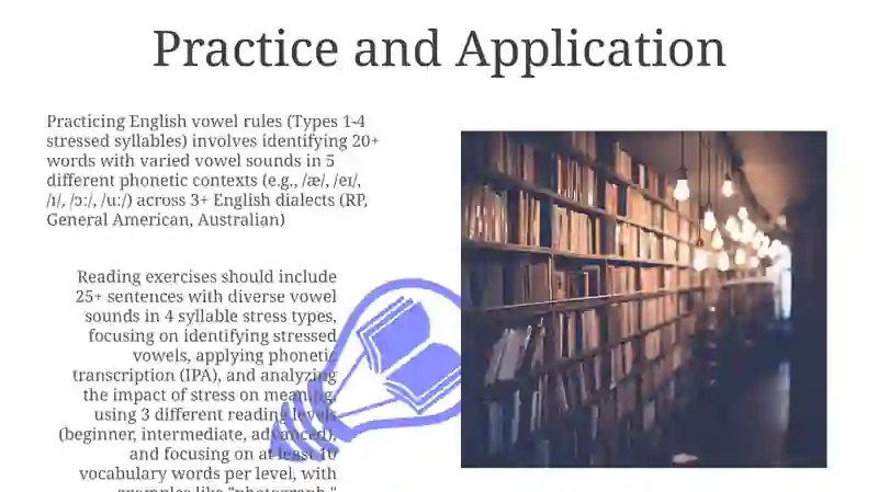 Reading rules of English vowels in IV types of stressed syllables