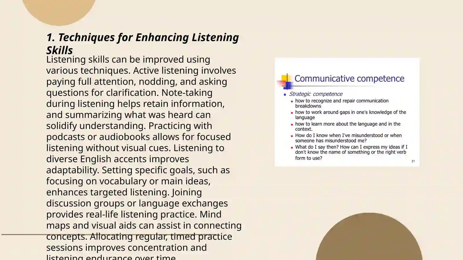 Communicative methods in teaching skills