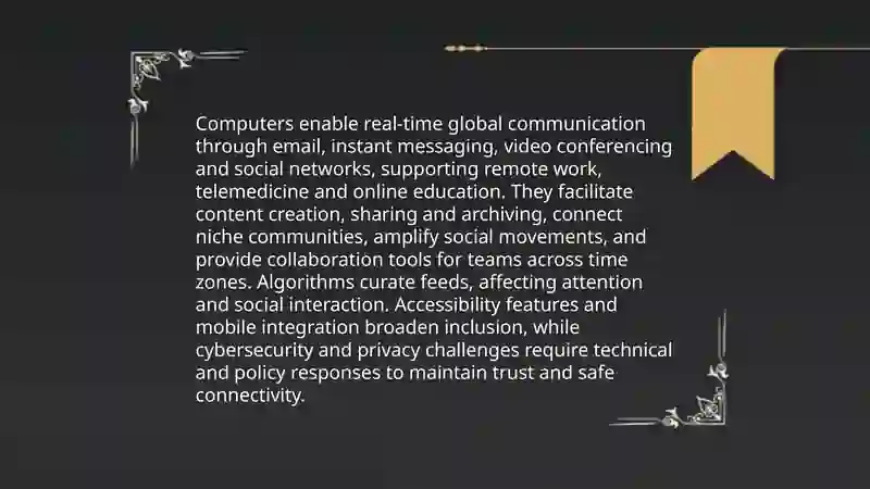 Computers in Modern Communication and Social Connectivity
