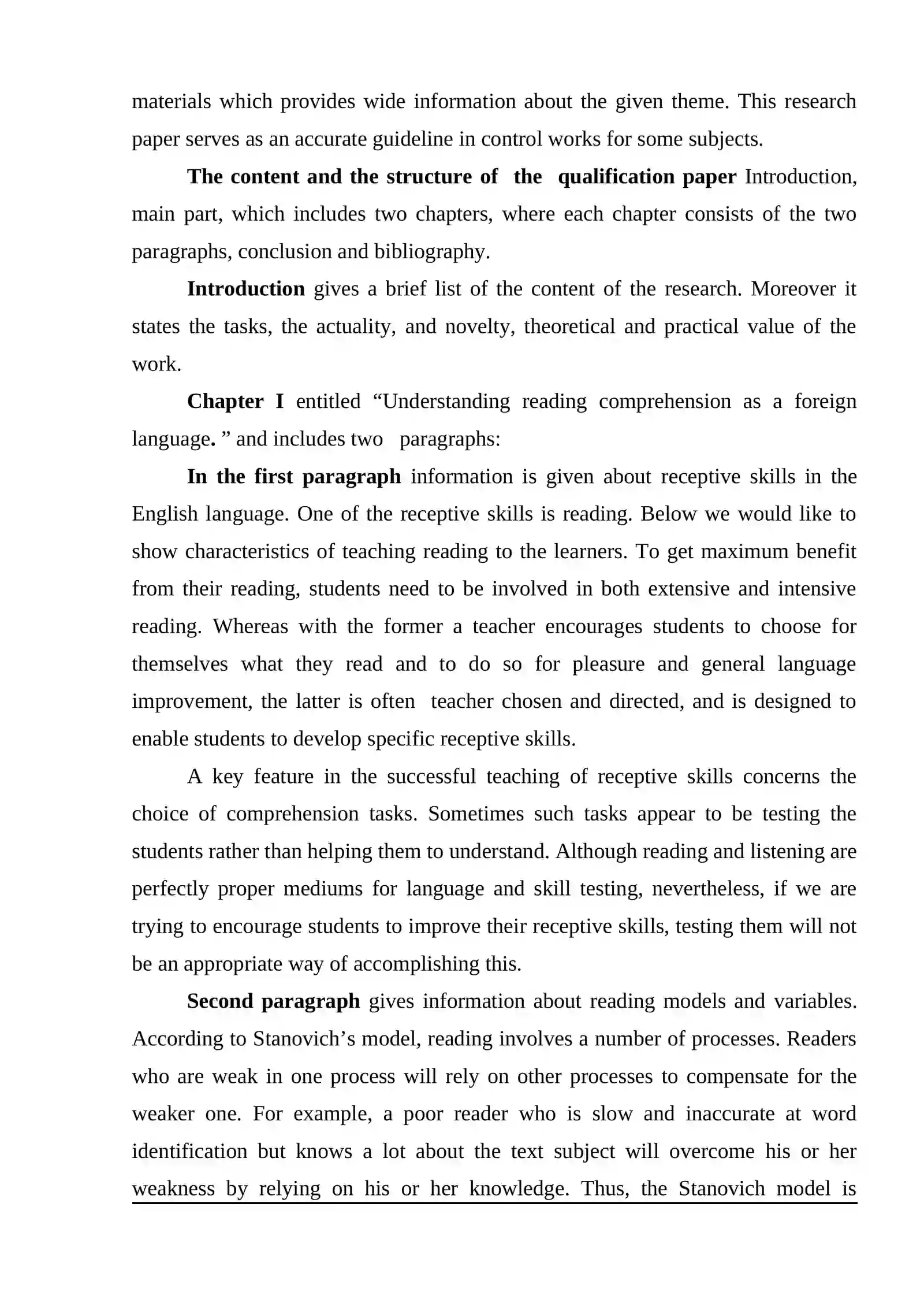 STAGES AND EXERCISES FOR DEVELOPMENT OF READING SKILLS