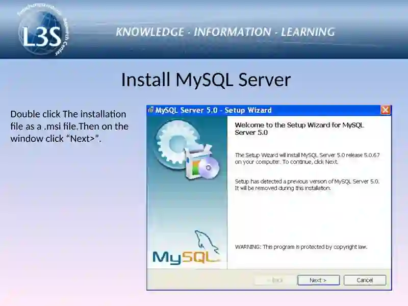 Short tutorial of MySql