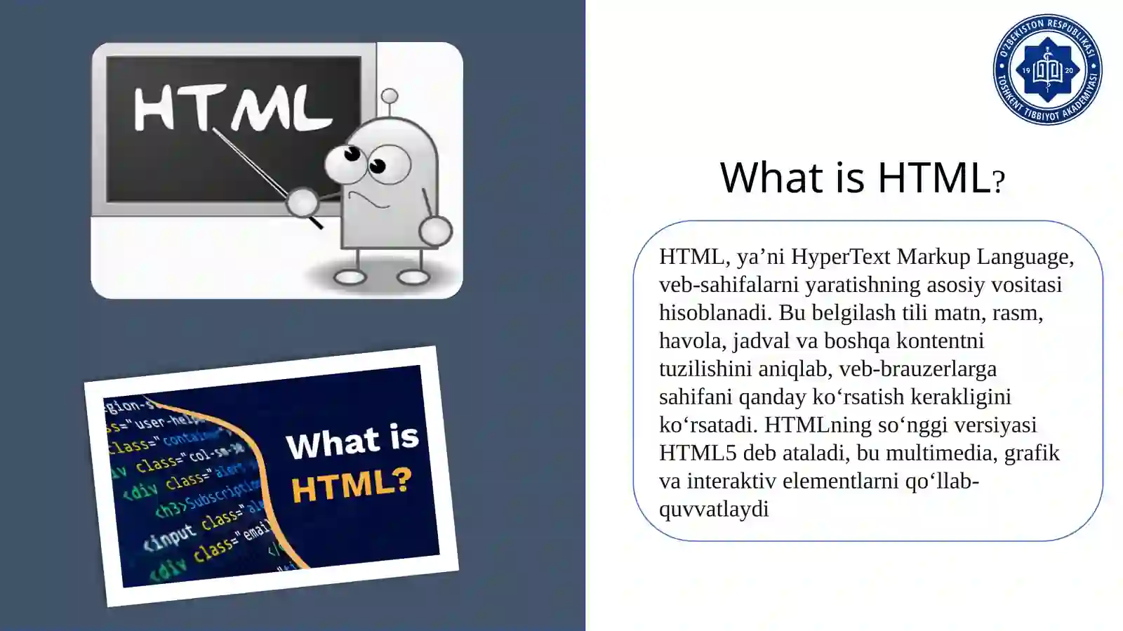 HTML da web sahifa yaratish