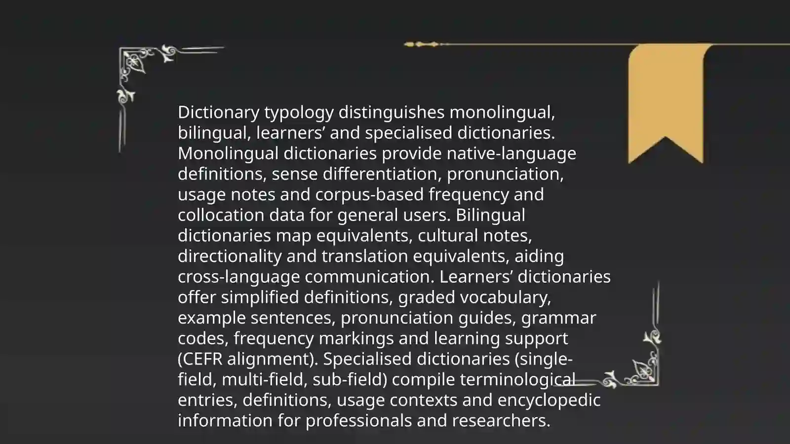 Principles of lexicographic work and compilation of dictionaries