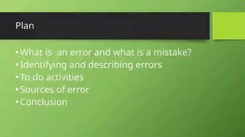Identifying and Describing Errors