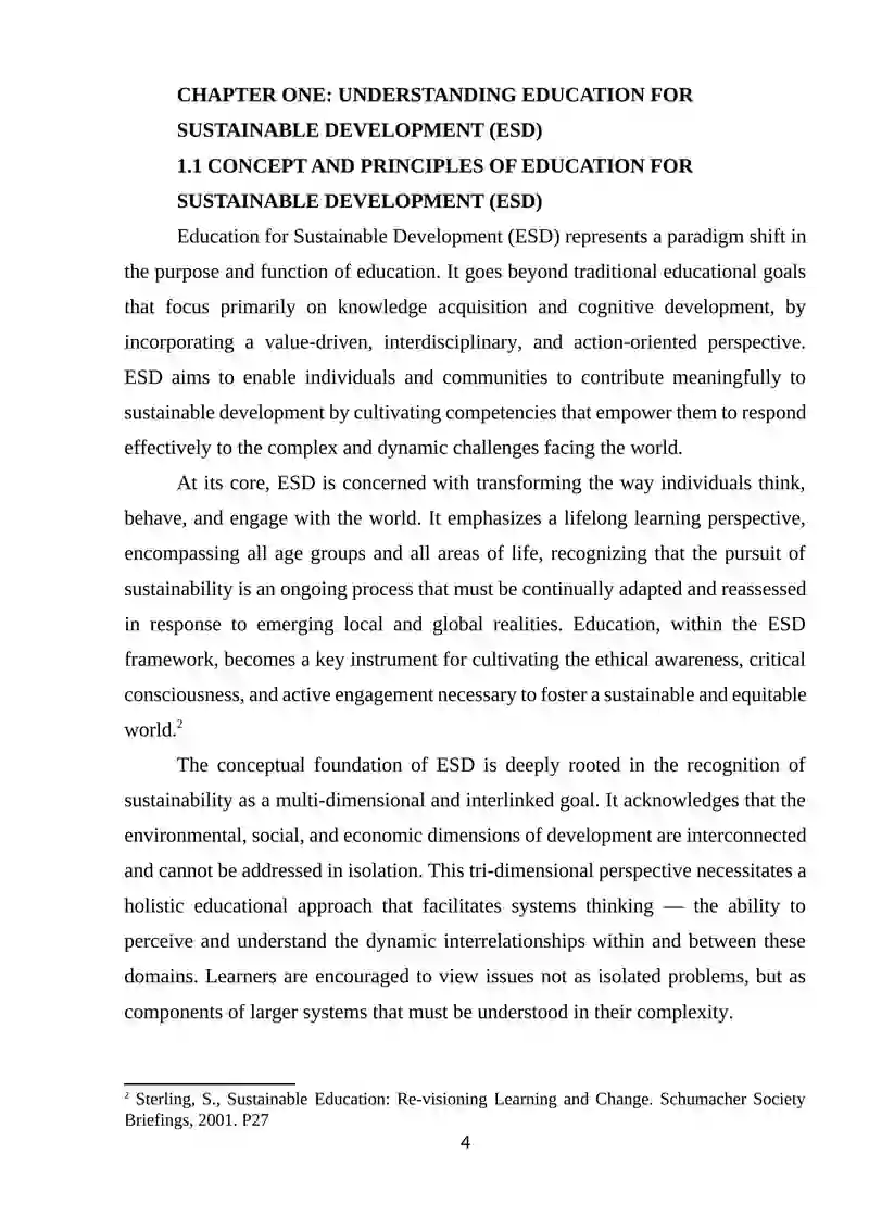 Education for Sustainable Development: Pedagogical approaches and ...