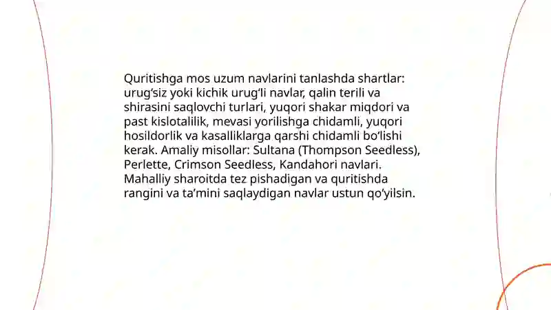 Uzumni suniy usulda quritish