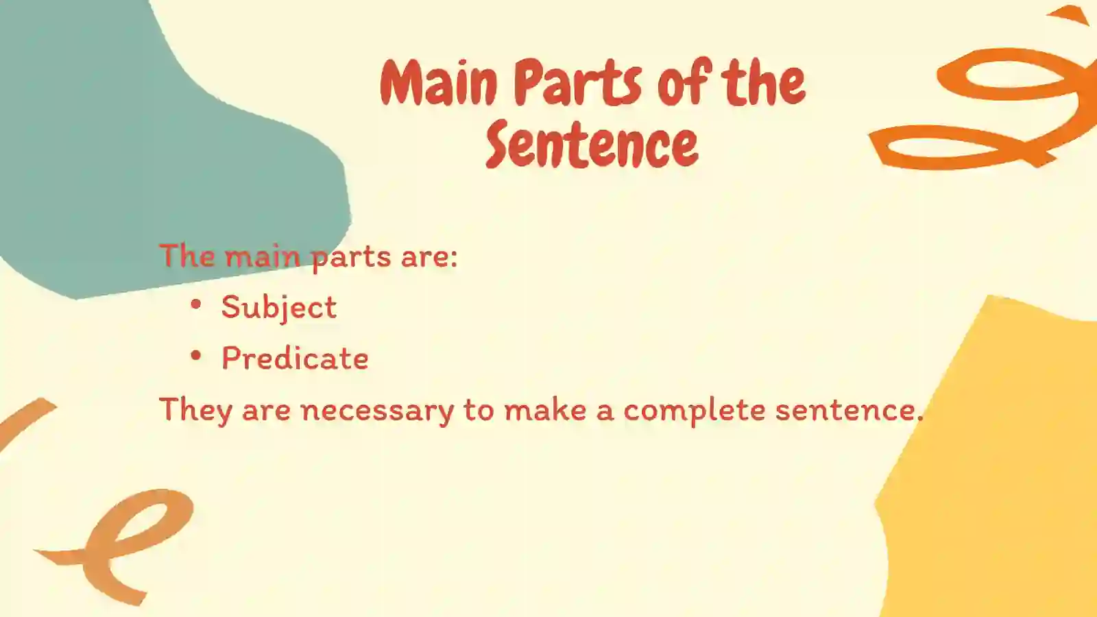 Parts of sentences