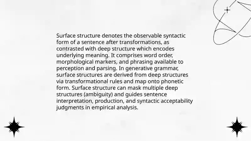 Deep and surface structure of the language