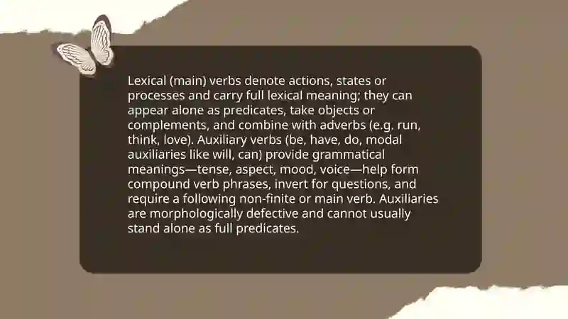 The verb and it's types. Structural and functional types of verbs. The ...