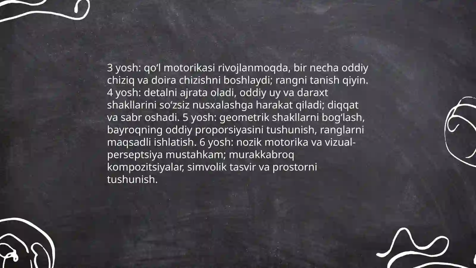 Maktabgacha taʼlimda rasmlar chiziqlashni oʻrgatish