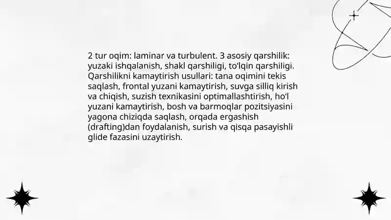 Suzish texnikasining biomekanik asoslari