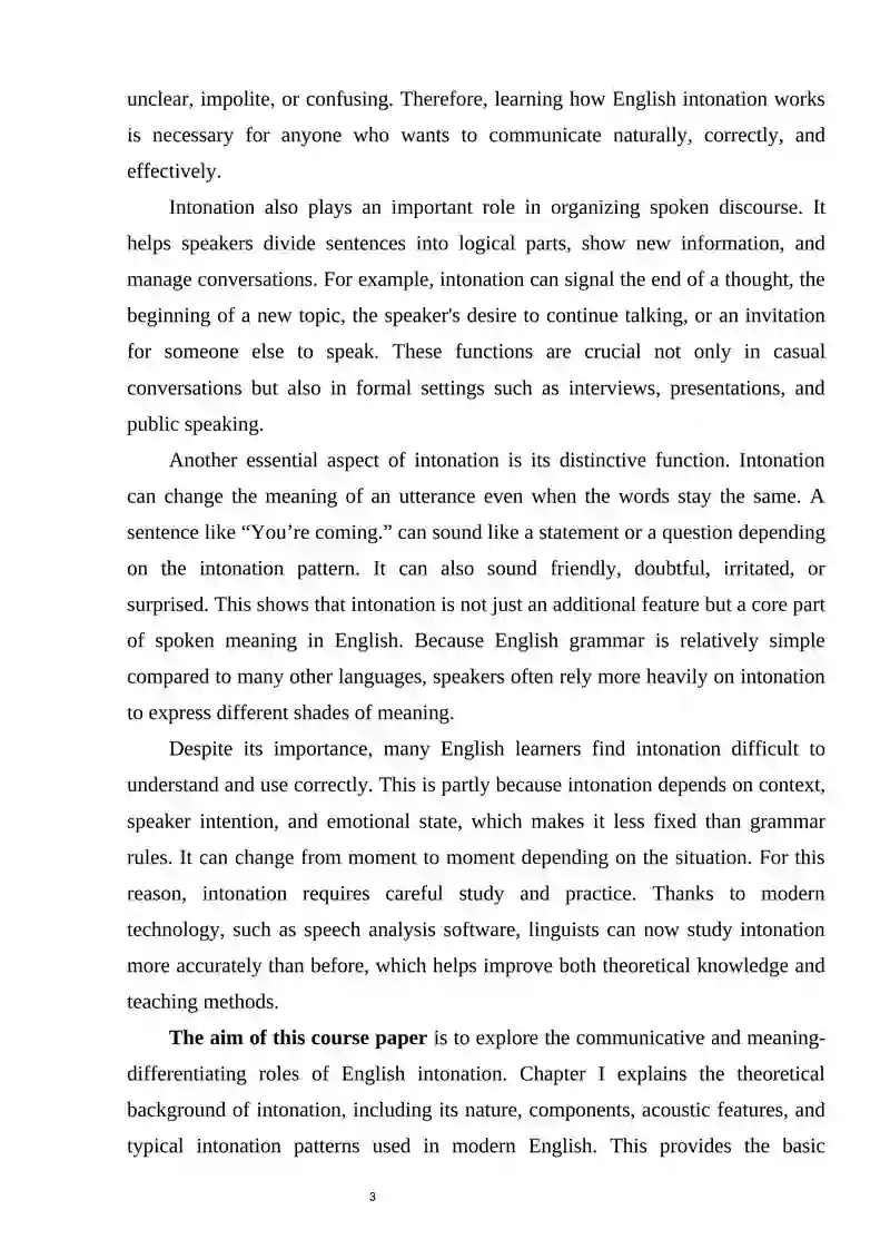 Communicative and distinctive functions of English Intonation