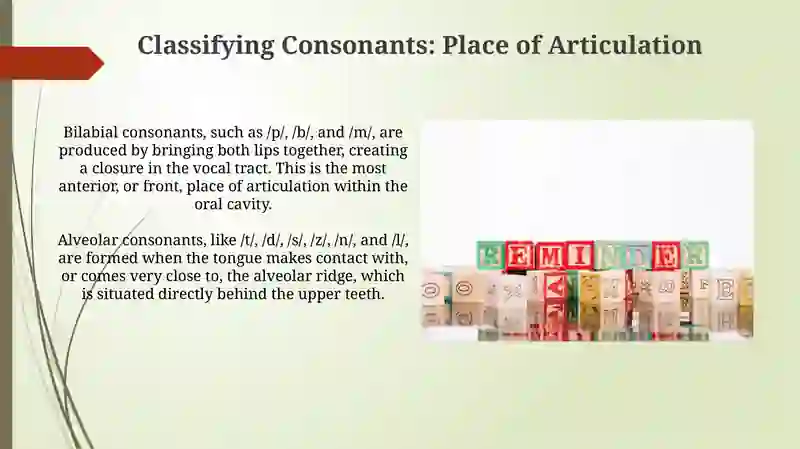 Classification of Consonants and Vowels