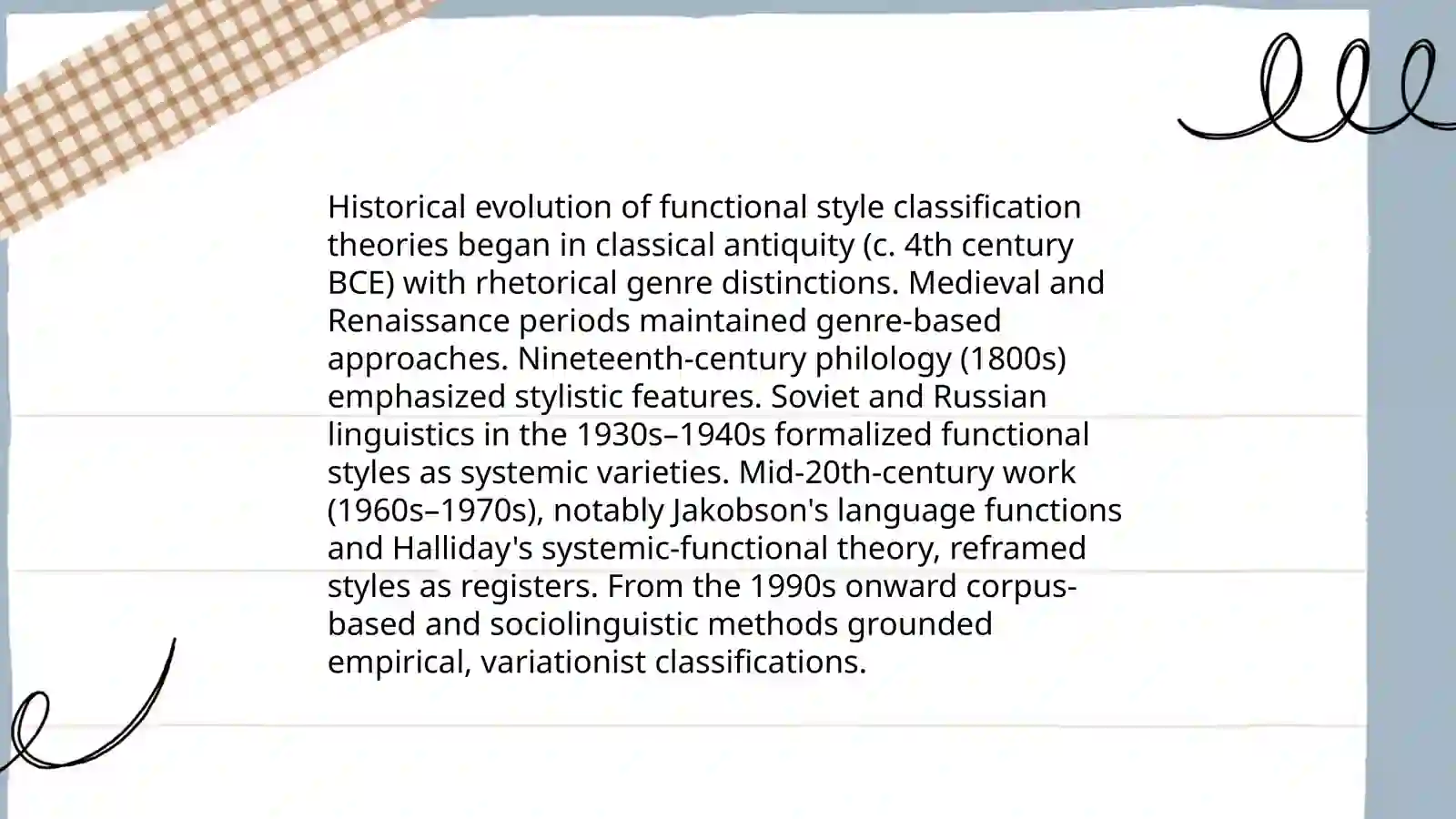 Different classifications of functional styles