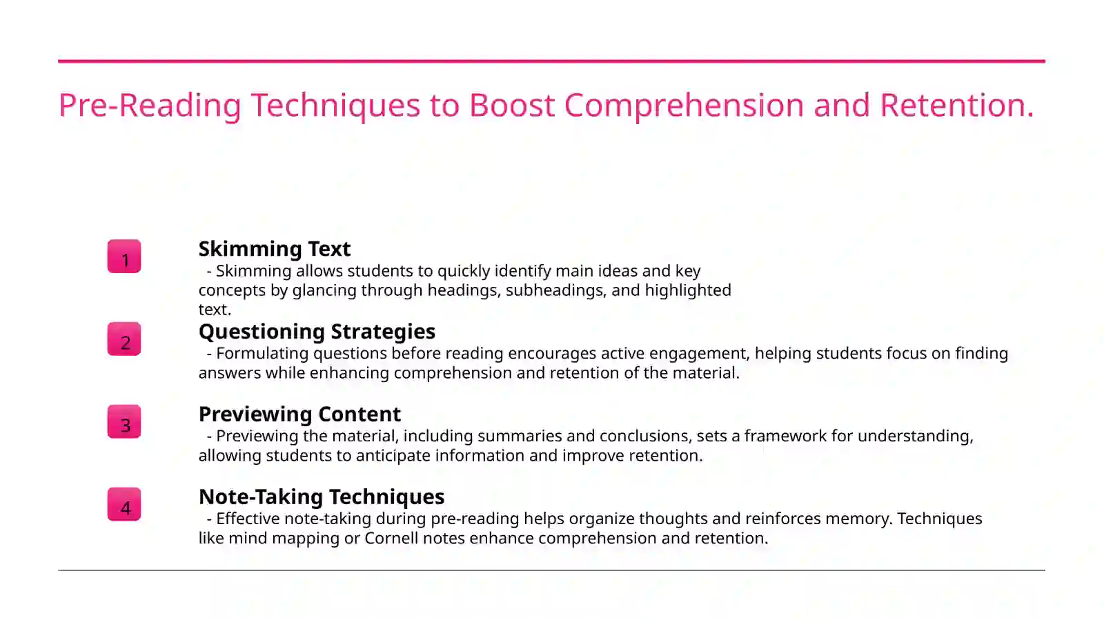 Importance of pre reading